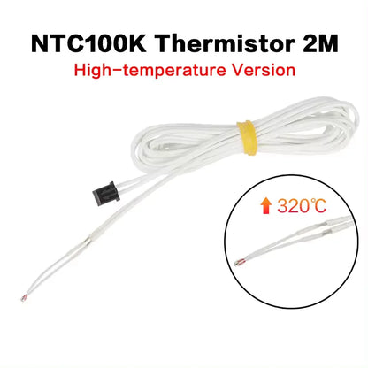 XCR 3D Printer Parts HT-NTC100K B3950 Thermistor Cartridge Sensor with SM Plug Kit High Temperature for PT100 Hotend 1M/2M Cable