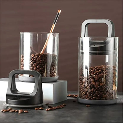 Clear Container Coffee Cans Vented and Vacuum Sealed Beans Fresh Keeping Tank Moisture Proof Storage