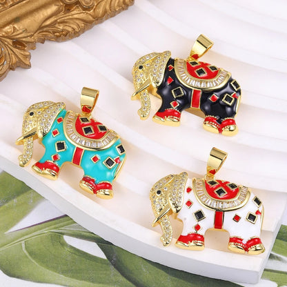 Juya DIY 18K Real Gold Plated Creative Enamel Love Heart Snake Charms For Handmade Talisman Christmas Gift Jewelry Making