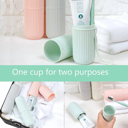 Travel Toothbrush Cup Box Round Plastic Portable Toothpaste Holder Home Organizer Storage Case Stand Bathroom Accessories