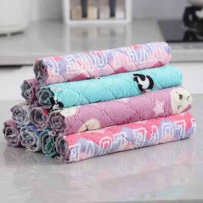 New Microfiber Cleaning Cloth Kitchen Towel Set Dish Towel for Kitchen Items Household Tools Dish Washing Cloth Absorbent Rags