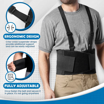 Working Lumbar Lower Back Brace Support Belt with Adjustable Straps - Back Pain Relief, Injury Recovery, Heavy Lifting Support