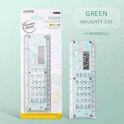 Hot Selling Ruler Calculator 8 Digits Display 15CM Scale Cute Micro Multi-function Office School Supplies