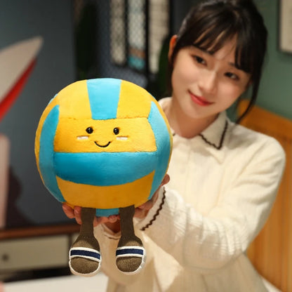 Realistic Lovely Volleyball Ball Plush Toy With Legs Soft Game Props For Kids Funny Decoration For Room/Sofa/Car/Party