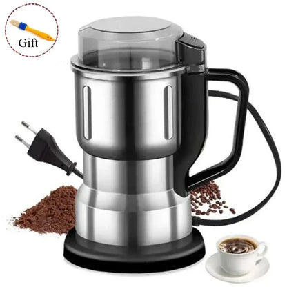 500ML Electric Coffee Grinder Stainless Steel 4 Leaf Blade Coffee Bean Grinder Portable Handle Multifunction Spice Mill Home Use