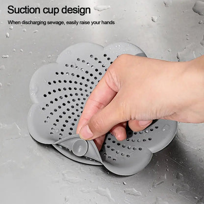 Flower Shape Silicone Floor Drain Cover Mesh Sink Strainer Anti-blocking Hair Clean Up Waste Catcher Kitchen Bathroom Accessory