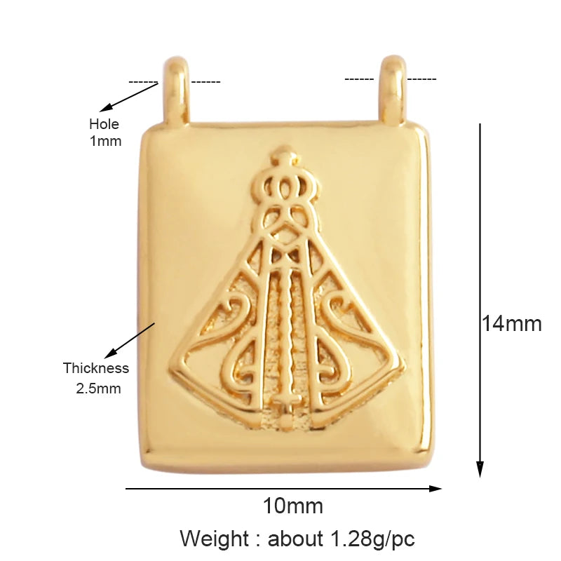 Twin Two Hole LOVE Mama Cross Religious Charm Pendant,Round Rectangle DIY Jewelry Accessories  for Necklaces Making M15