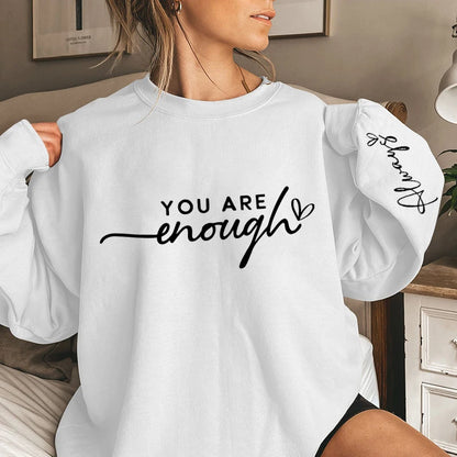 Funny You Are Enough Always Letter Print Sweatshirts For Women Crew Neck Long Sleeves Ladies Casual Pullovers Plus Size