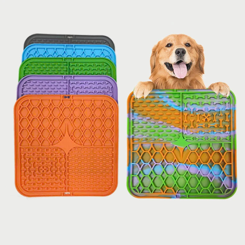 Pet Lick Silicone Mat for Dogs Pet Slow Food Plate Dog Bathing Distraction Silicone Dog Sucker Food Training Dog Feeder Supplies