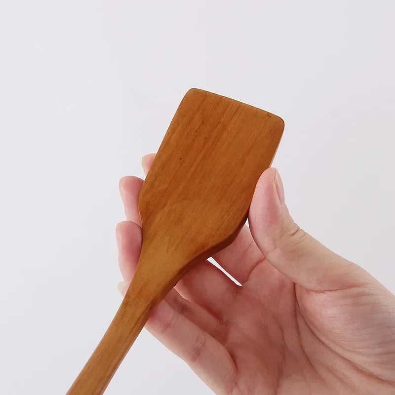 Shovel Cooking Spoon Pan Mini Small Kitchen Wooden Spatula Heat Resistant Rice Spoon Kitchenware Non-Stick Pan Bamboo Shovel