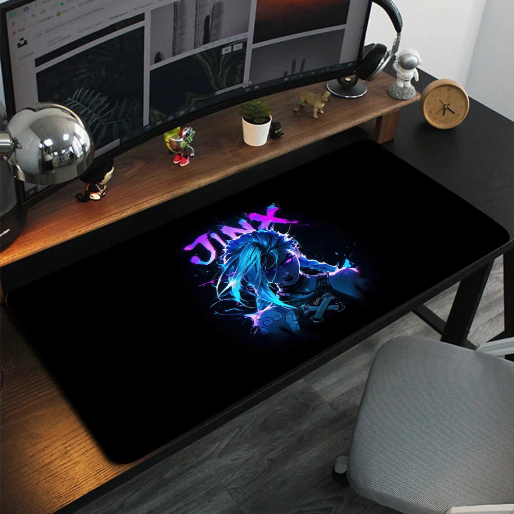 Arcane Jinx Anime Mouse Pad Large Computer Office Game Table Mats XXL Rubber Anti-slip Gaming Keyboard Mousepads Long Desk Pads