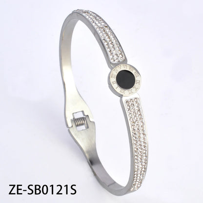 Stainless Steel Hand Bracelet for Women Zircon Lock Nail Bangle Luxury Jewelry Gifts Classics Wholesale Valentines Day Gift