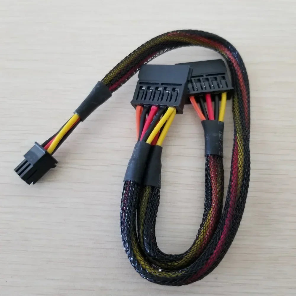 Small 6Pin to Splitter 15Pin SATA Power Cable Cord for DELL Vostro 3650 3653 3655 Desktop Computer HDD SSD Expansion  50cm