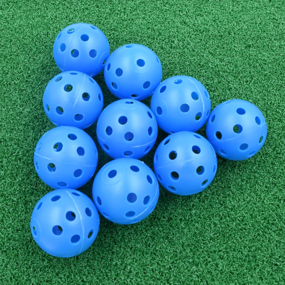 10Pcs 41mm Golf Training Balls Plastic Airflow Hollow with Hole Golf Balls Outdoor Golf Practice Balls Golf Accessories