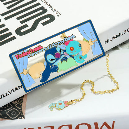 Disney Cute Stitch Creative Metal Bookmark for Book Lover Gift Lovely Stitch Duck Tassel for School Office Reading Supplies Mark