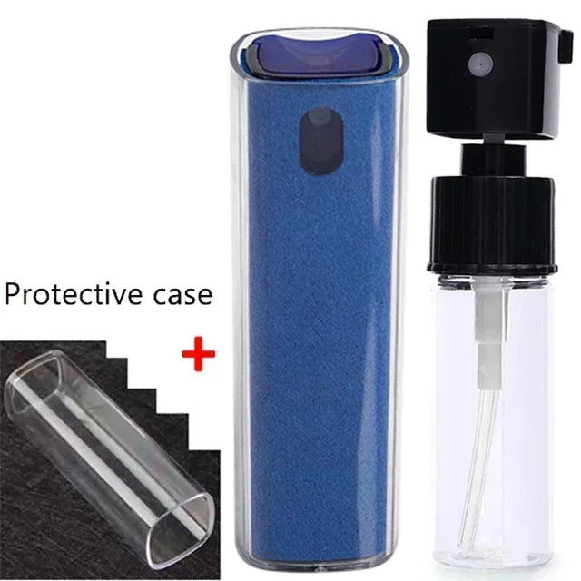 2 in 1 Mini Screen Cleaner Spray Bottle Portable Reusable Mobile Phone Tablet PC Laptop Screen Dust Remover Microfiber Cleaners