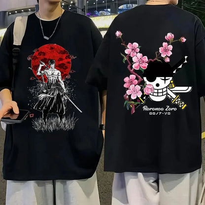 One Piece T-shirts Luffy Japanese Anime Vintage Summer Cotton Men T Shirt Casual Short Sleeve Streetwear Tops Tees Man Clothing