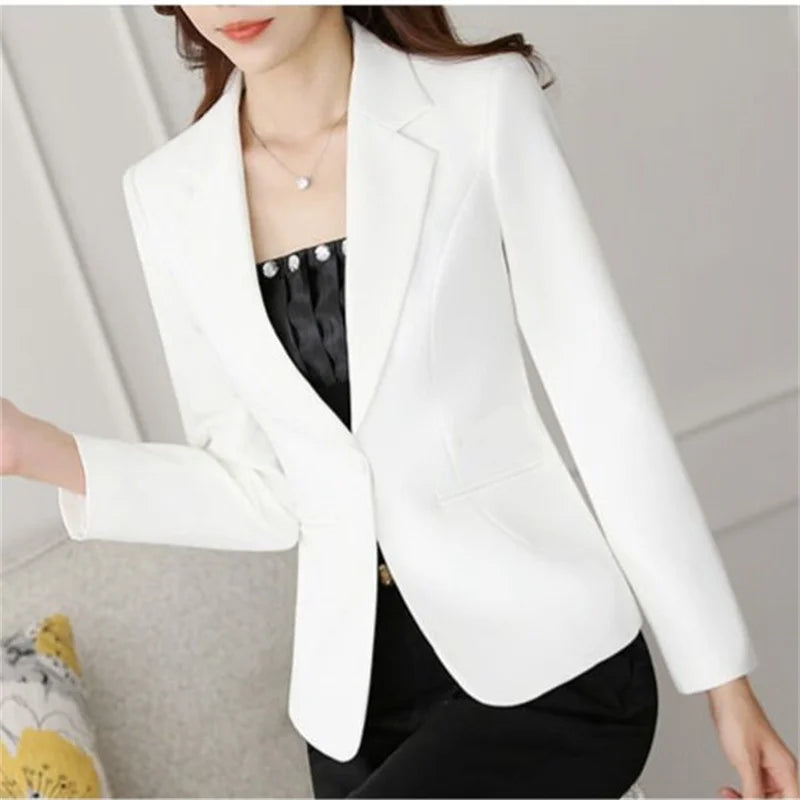 2023 Spring Autumn Women Suit Jacket New Korean Fashion Slim Short Casual Blazers Female Temperament Solid Color Suit Top