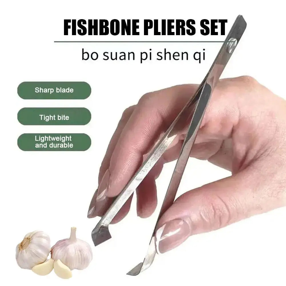 1/2pcs Fish Bone Tweezers Garlic Peeler Stainless Steel Remover Slant And Kitchen Gadgets Tweezers Tools Pliers Flat Tools L2U0