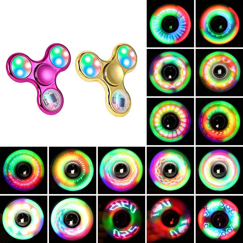 Creative Luminous LED Light Fidget Spinner Hand Top Spinners Glow In Dark Light EDC Figet Spiner Finger Stress Relief Toys