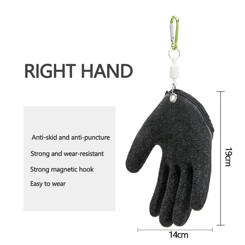 1pc Left Or Right Professional Catch Fish Latex Hunting Gloves Fishing Glove Antiskid Protect Hand Puncture Scrapes Fisherman