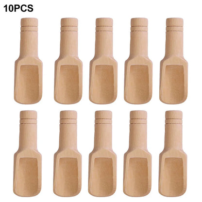 10Pcs Wooden Mini Scoop Salt Sugar Coffee Spoon Milk Powder Tea Wooden Spoon Condiment Spoons Kitchen Tool Cooking