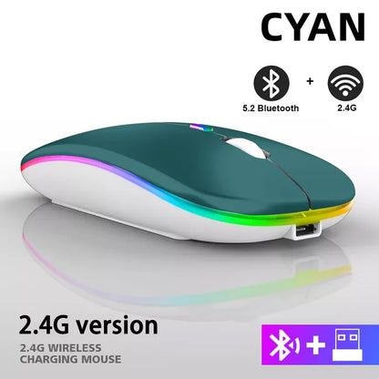 Silent Wireless Mouse Rechargeable Dula Model Tablet Bluetooth-compatible Mouse for iPad/Samsung/Huawei Laptop Mice 2.4G Mause