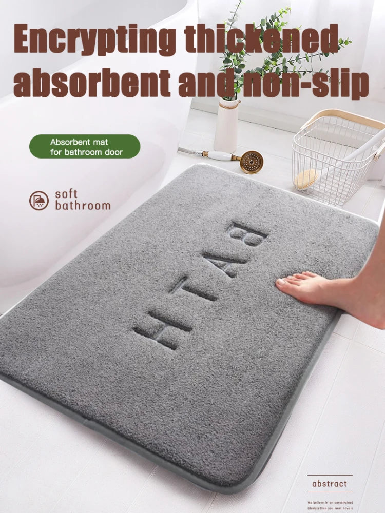 Anti Slip Mat Faux Cashmere Memory Foam Carpet Coral Fleece Super Absorbent Floor Mat Kitchen Living Room Bathroom