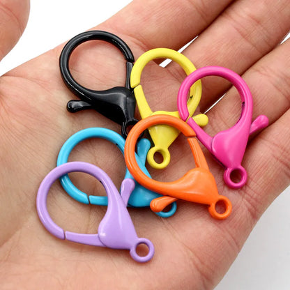 New Fashion Multi-colors Mixed Alloy Open Rings Lobster Clasp Hooks Ball Chains DIY Jewelry Making Findings Supplies