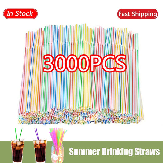 50-3000Pcs Multicolor Drinking Straws rietjes Milk Tea Bar Party Wedding Kitchen Home Accessories Beverage Black Straw Wholesale