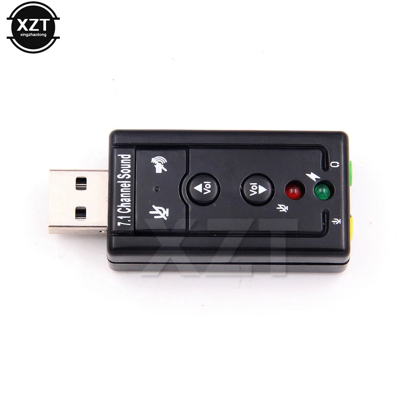 External USB Sound Card Mini USB 2.0 3D Virtual 480Mbps 7.1 Channel Audio Sound Card Adapter for PC Desktop Notebook