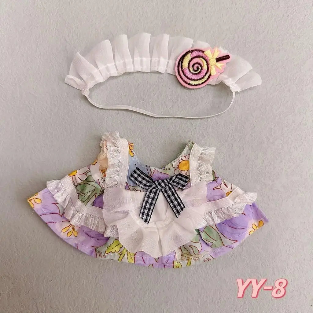 20Cm Cotton Doll Clothes College Style Suit Plush Doll Cute Baby Clothes Skirt for Upset Duck