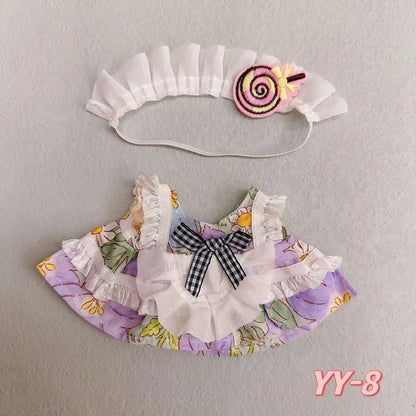 20Cm Cotton Doll Clothes College Style Suit Plush Doll Cute Baby Clothes Skirt for Upset Duck