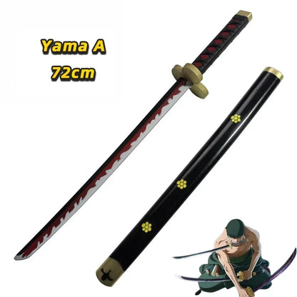 72cm Anime Cosplay Roronoa Zoro Katana Sword PU Wado Ichimonji Sword  Role Playing Qiu Shui Samurai Weapon Party toy Sword