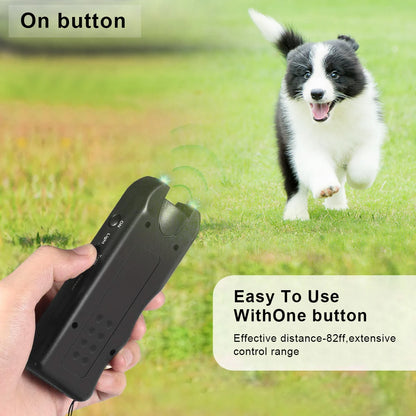 Dog Ultrasonic Repeller Pet Training Device Outdoor Deterrent Chaser Portable Anti-barking Device with LED to Repel Cats & Dogs