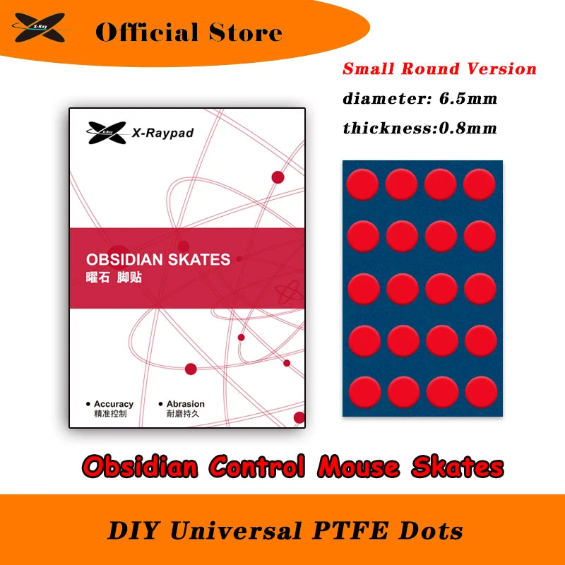 X-Raypad Obsidian Mouse Skates Universal 6.5mm Dots - 40pcs