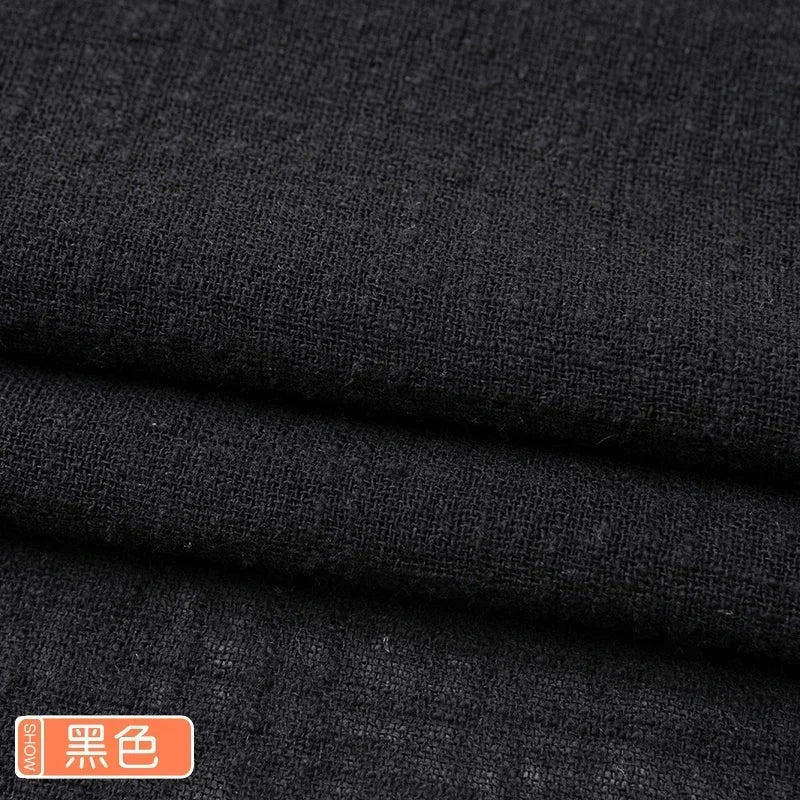 Solid Color Soft Thin Linen Cotton Fabric Organic Material Pure Natural Flax For Sewing DIY Handmade Clothes Patchwork Fabric