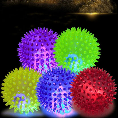 Dog Toys Luminous Sound Toy Bouncy Ball Pet Toy Flash Thorn Ball Molar Tooth Cleaning Toy Cat Dog Accessories