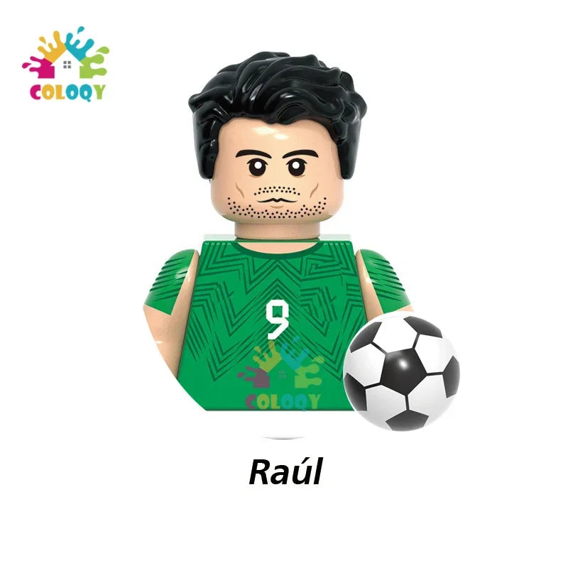 Kids Toys Football Stars Building Blocks Sport Player Bailey Messi Ronaldo Mini Action Figures Toys For Kids Christmas Gifts