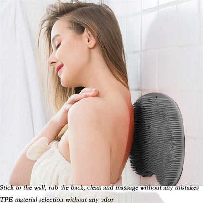 Exfoliating Shower Massage Scraper Bathroom Non-slip Bath Mat Back Massage Brush Silicone Foot Wash Body Cleaning Bathing Tool