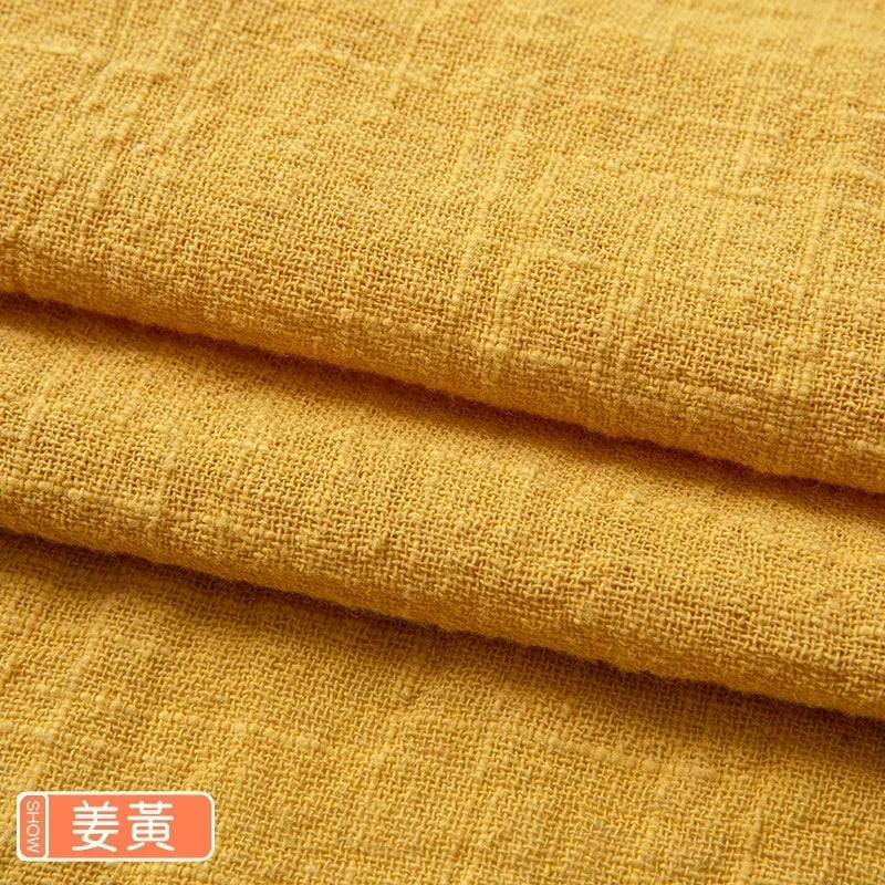 Solid Color Soft Thin Linen Cotton Fabric Organic Material Pure Natural Flax For Sewing DIY Handmade Clothes Patchwork Fabric