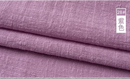 Solid Color Soft Thin Linen Cotton Fabric Organic Material Pure Natural Flax For Sewing DIY Handmade Clothes Patchwork Fabric