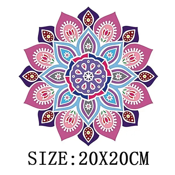 Beautiful Flower Iron On Transfer For Clothing DIY Fashion Heat Sticker On T-shirt Bag Retro Style Patches On Clothes Appliqued