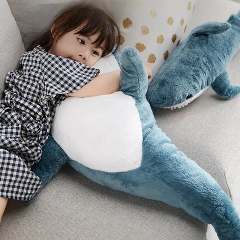 Large Shark Plush Body Pillow Fuuny Cute Shark Stuffed Doll Sofa Decorative Long Plush Body Pillow Sleeping Back Cushion Decor