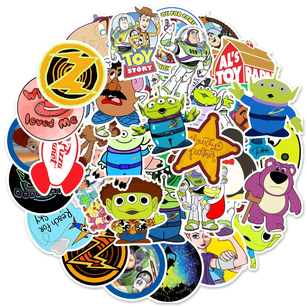 10/30/50pcs Funny Disney Toy Story Anime Stickers Cartoon Decals Kids Toy Phone Luggage Laptop Cute Buzz Lightyear Alien Sticker