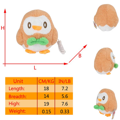 Rowlet Piplup Charmander Pokemon Plush Toys Pichu Mew Snorlax Meowth Psyduck Scorbunny Rabbit Curly Fluff Stuffed Peluche Dolls