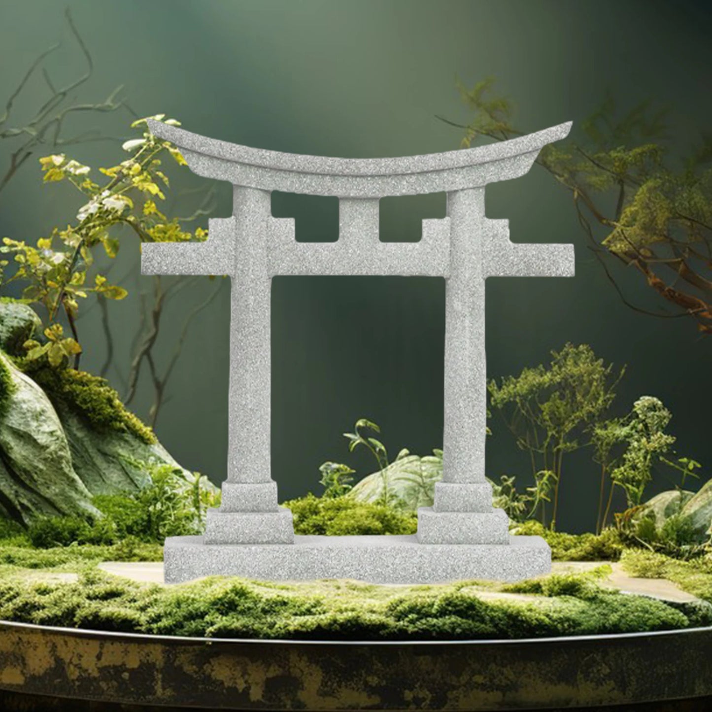 Japanese Torii Gate Miniature Statue Landscape Ornament Imitation Stone for Aquarium Decoration Landscaping Accessories