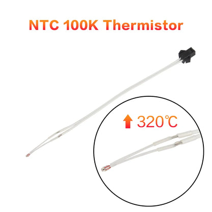 XCR 3D Printer Parts HT-NTC100K B3950 Thermistor Cartridge Sensor with SM Plug Kit High Temperature for PT100 Hotend 1M/2M Cable