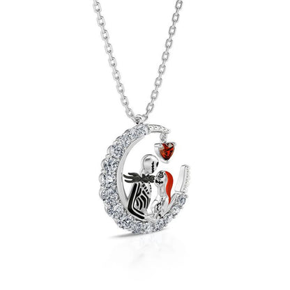 New Disney The Nightmare Before Christmas Necklace Jack Skellington Sally Rhinestone Pendant Necklace Halloween Accessories Gift