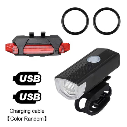 Bike Light Set Bicycle Headlight Taillight USB Rechargeable MTB Bike Front Rear Lamp Set Cycling Flashlight Bicycle Accessories